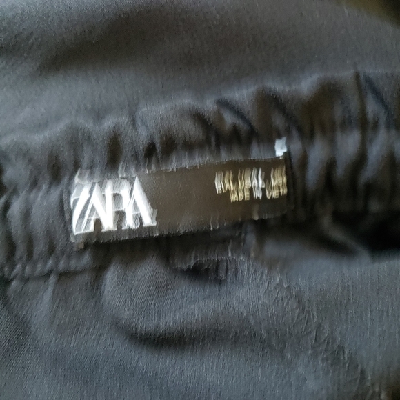 Zara Women's Large Black Cropped Dress Pants Trousers Seam Front Work Business - Picture 7 of 8